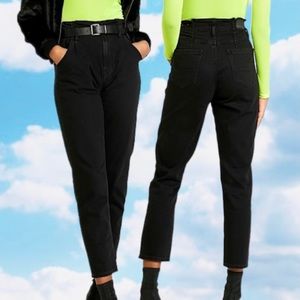 AMERICAN EAGLE Paperbag Mom Jeans Black 22W NWOT